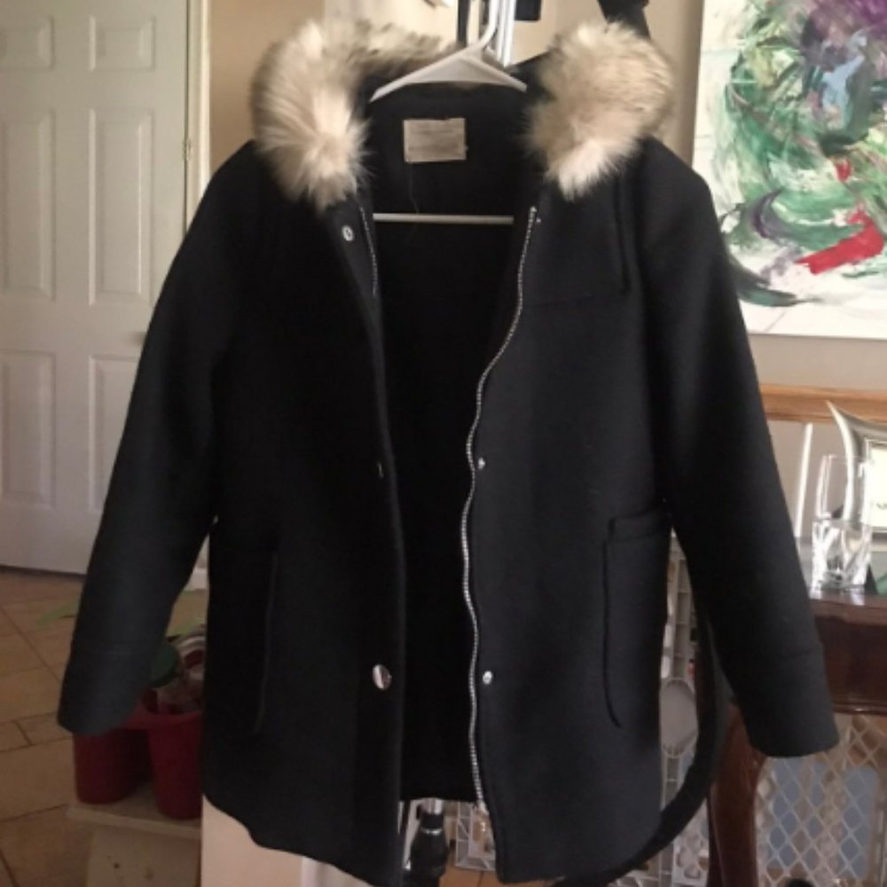 ZARA Kids fur trim coat size 11/12
